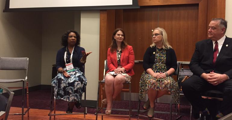 Left to right: Robin Hayes, American Counseling Association; Natasha Rankin, ACA; Donna Jarvis-Miller, American Public Human Services Association; Scott Stanton, IAEE