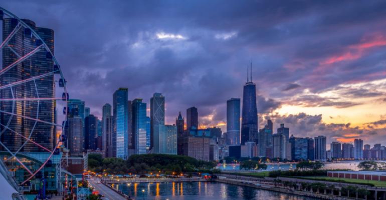 chicago skyline navy pier