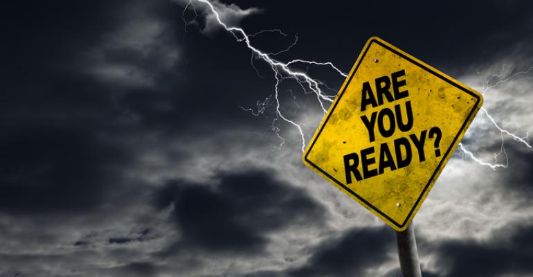 "Are you ready?" on yellow sign with lightening