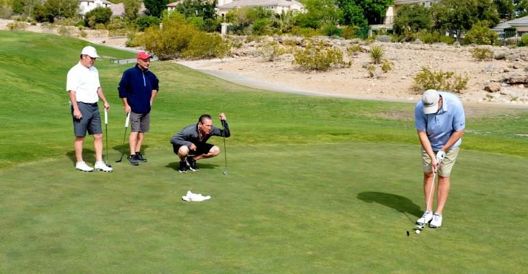 Making the putt at Las Vegas Badlands Golf Club