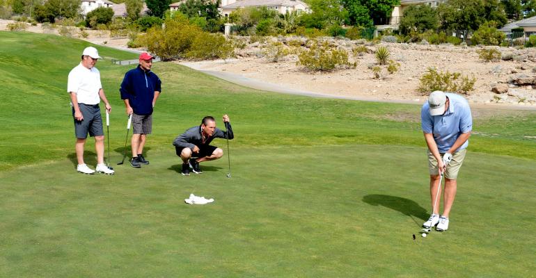 Making the putt at Las Vegas Badlands Golf Club