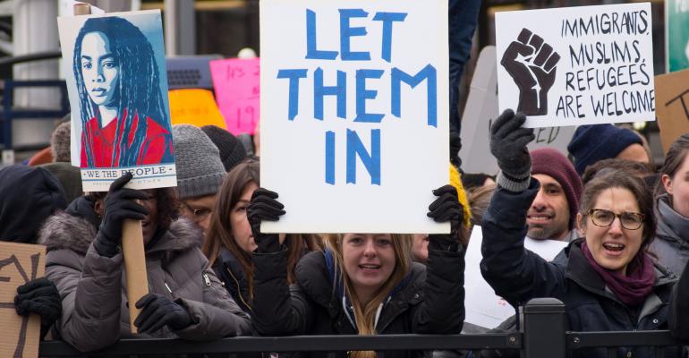 Airport protest over immigration ban