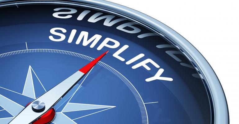 Compass pointing toward the word "Simplify"