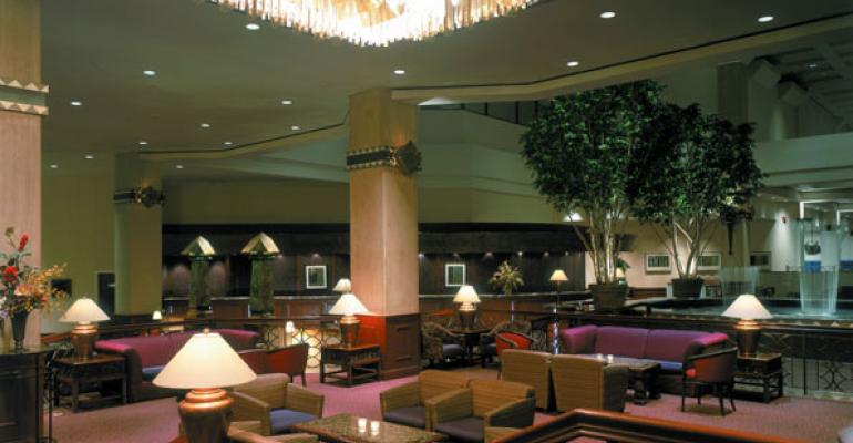 The lobby at the newly renovated Hyatt Regency Minneapolis