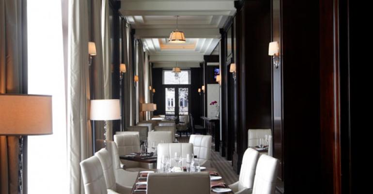 A stylish new dining area at the Mandarin Oriental Atlanta