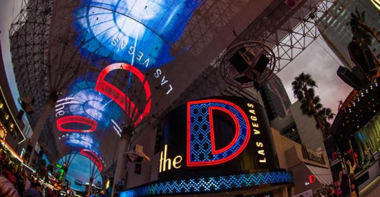 What39s purported to be the world39s largest video screen greets guests entering Las Vegas39 The D hotel on Fremont Street