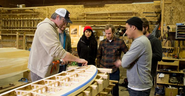 Designers from Vans at Grain Surfboards39 workshop in York Maine