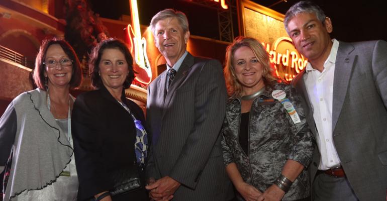 From left to right Kathy Canning executive director of the Orange County Convention Center Deborah Sexton president amp CEO PCMA Gary Cain president Boys amp Girls Clubs of Central Florida Tammi Runzler vice president of convention sales and service Visit Orlando and Sherrif Karamat chief operating officer PCMA prepare to enter Party with a Purpose the annual fundraiser connected to PCMArsquos Annual Meeting Convening Leaders