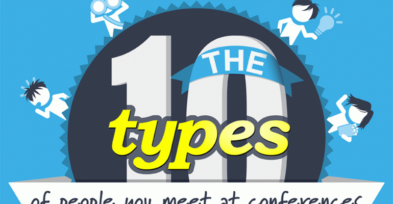 Infographic from Bizzabocom on the 10 types of people you meet at conferences