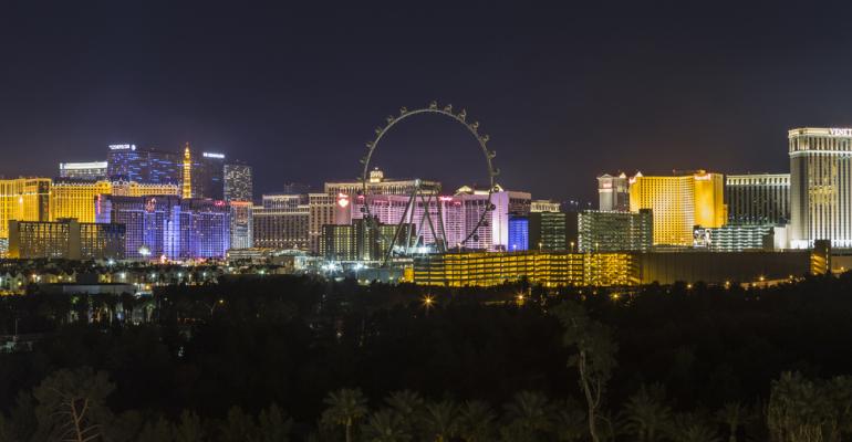 The new Las Vegas skyline punctuated by the 550foottall High Roller the world39s tallest ferris wheel