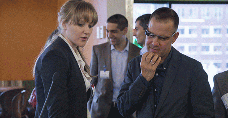 Sony Salzman and Rafael Grossmann MD at the MedTech Boston Google Glass Challenge Photo courtesy of MedTech Boston