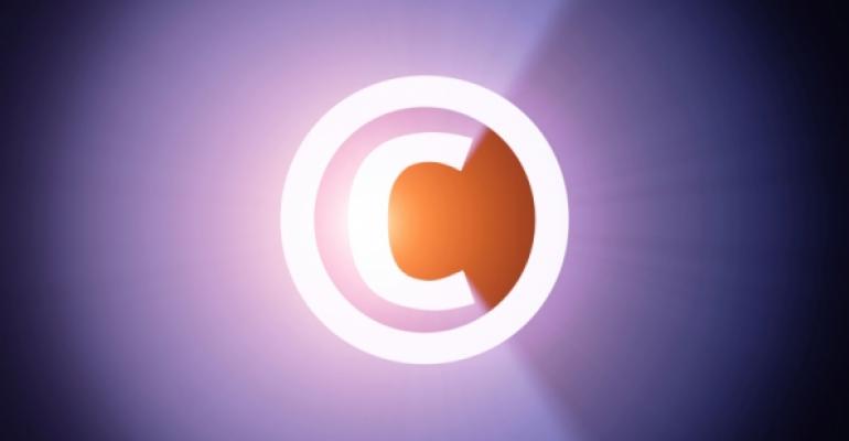 Glowing copyright symbol