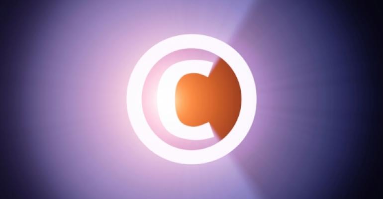 Glowing copyright symbol