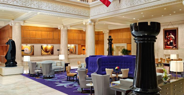 Lobby in the newly renovated Omni King Edward Hotel in Toronto