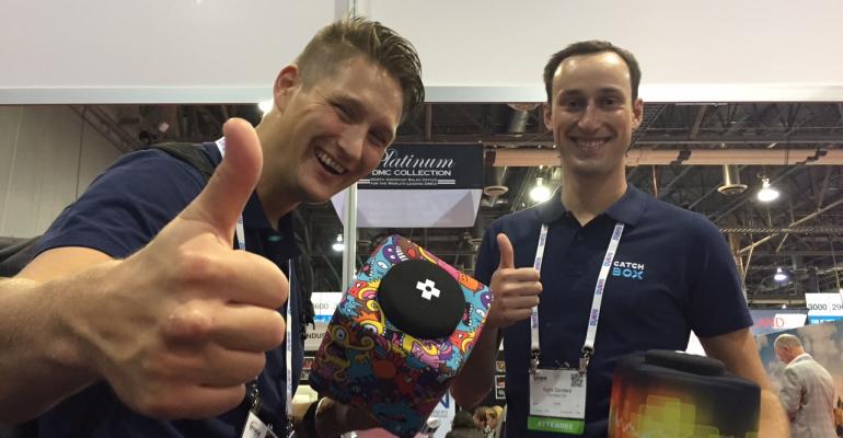 Catchbox reps at IMEX America 2015