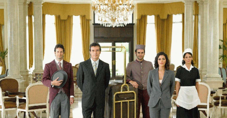 Hotel staff in lobby