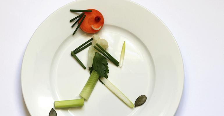 Vegetable person on a plate