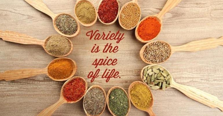 Variety is the spice of life with spoons of spices