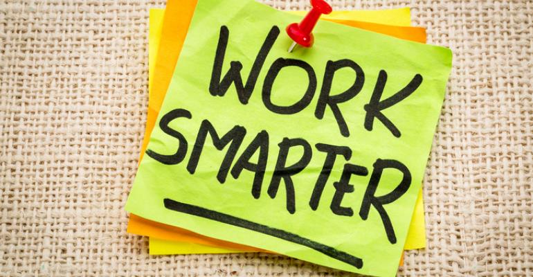 Post-It note saying "Work Smarter"