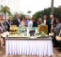 The Gary Sain Memorial Skybridge cake cutting ceremony Pictured left to right Victoria Hall Rosen Plaza Yulita Osuba OCCC Jan Addison OCCC Scott Boyd Orange County Commissioner Teresa Jacobs Orange County Mayor Harris Rosen Rosen Hotels amp Resorts David Ramirez executive pastry chef Rosen Hotels amp Resorts Pamela Sain Maria Triscari International Drive Chamber of Commerce Pete Clarke Orange County Commissioner George Aguel Visit Orlando Leslie Menichini Rosen Hotels amp Resorts Gary Hudson Rosen Plaza