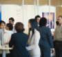 Young exhibitors mingle at a tradeshow