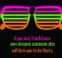 neon glasses with quote