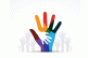 Multicolored hand reaching up to help other hands