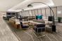 The newly renovated working space in the lobby of the Hilton Atlanta