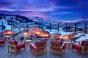 Mountain Terrace at St Regis Deer Valley guests can warm themselves at the fire pit while catching spectacular Wasatch Mountain views