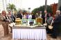 The Gary Sain Memorial Skybridge cake cutting ceremony Pictured left to right Victoria Hall Rosen Plaza Yulita Osuba OCCC Jan Addison OCCC Scott Boyd Orange County Commissioner Teresa Jacobs Orange County Mayor Harris Rosen Rosen Hotels amp Resorts David Ramirez executive pastry chef Rosen Hotels amp Resorts Pamela Sain Maria Triscari International Drive Chamber of Commerce Pete Clarke Orange County Commissioner George Aguel Visit Orlando Leslie Menichini Rosen Hotels amp Resorts Gary Hudson Rosen Plaza