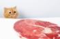 Cat eyeing steak