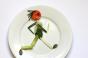 Vegetable person on a plate