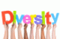 Hands holding up word Diversity