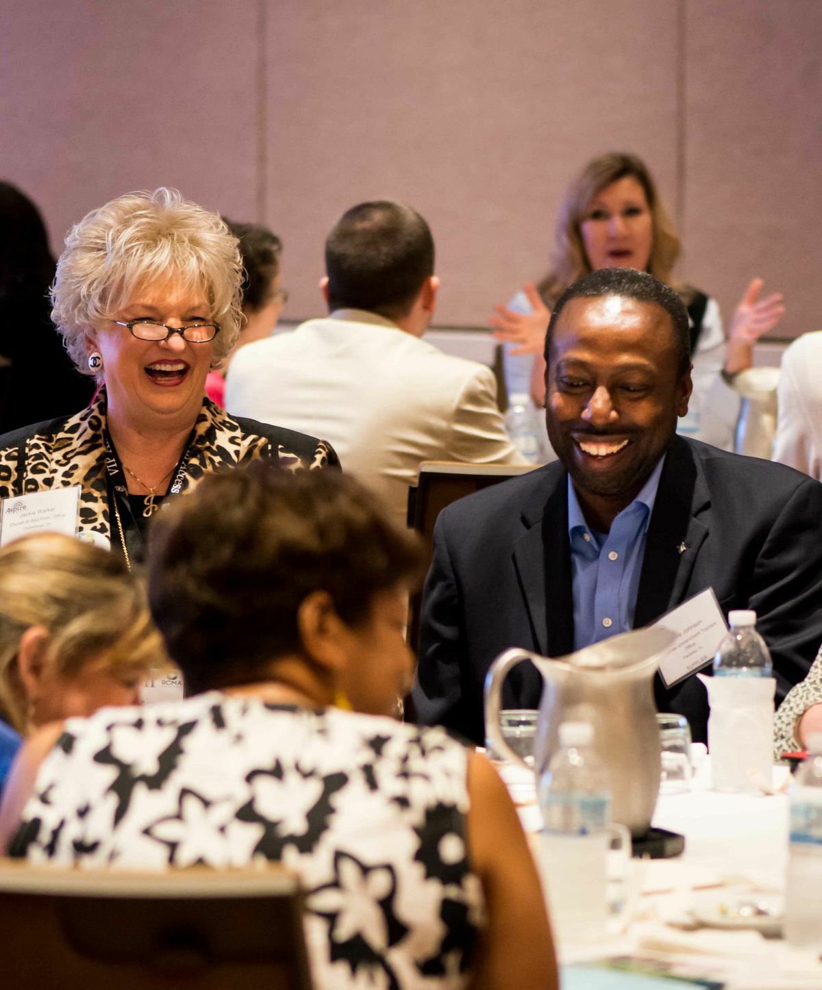 Jackie Walker, Church of God Executive Office (left), with Linville Johnson, Bahamas Government Tourism Office Photo By: Joshua Clark Hendrick