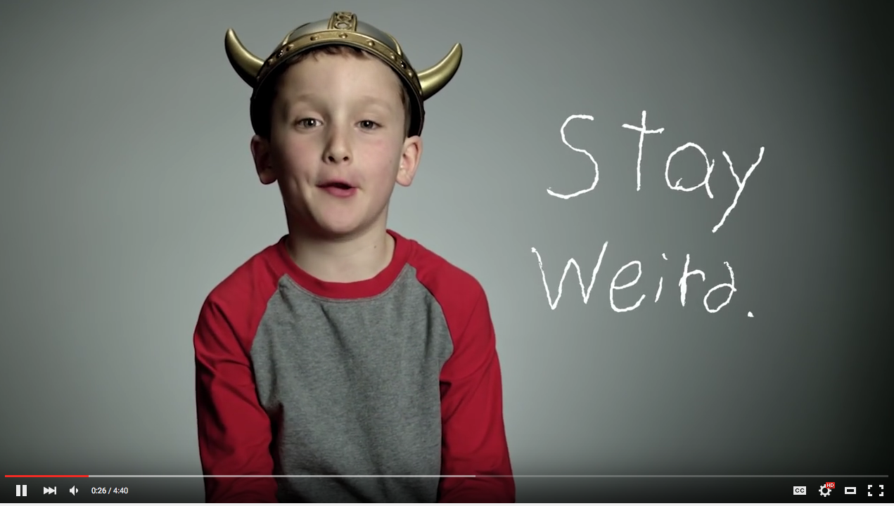 Screen shot from the video of one of my favorite pieces of advice.