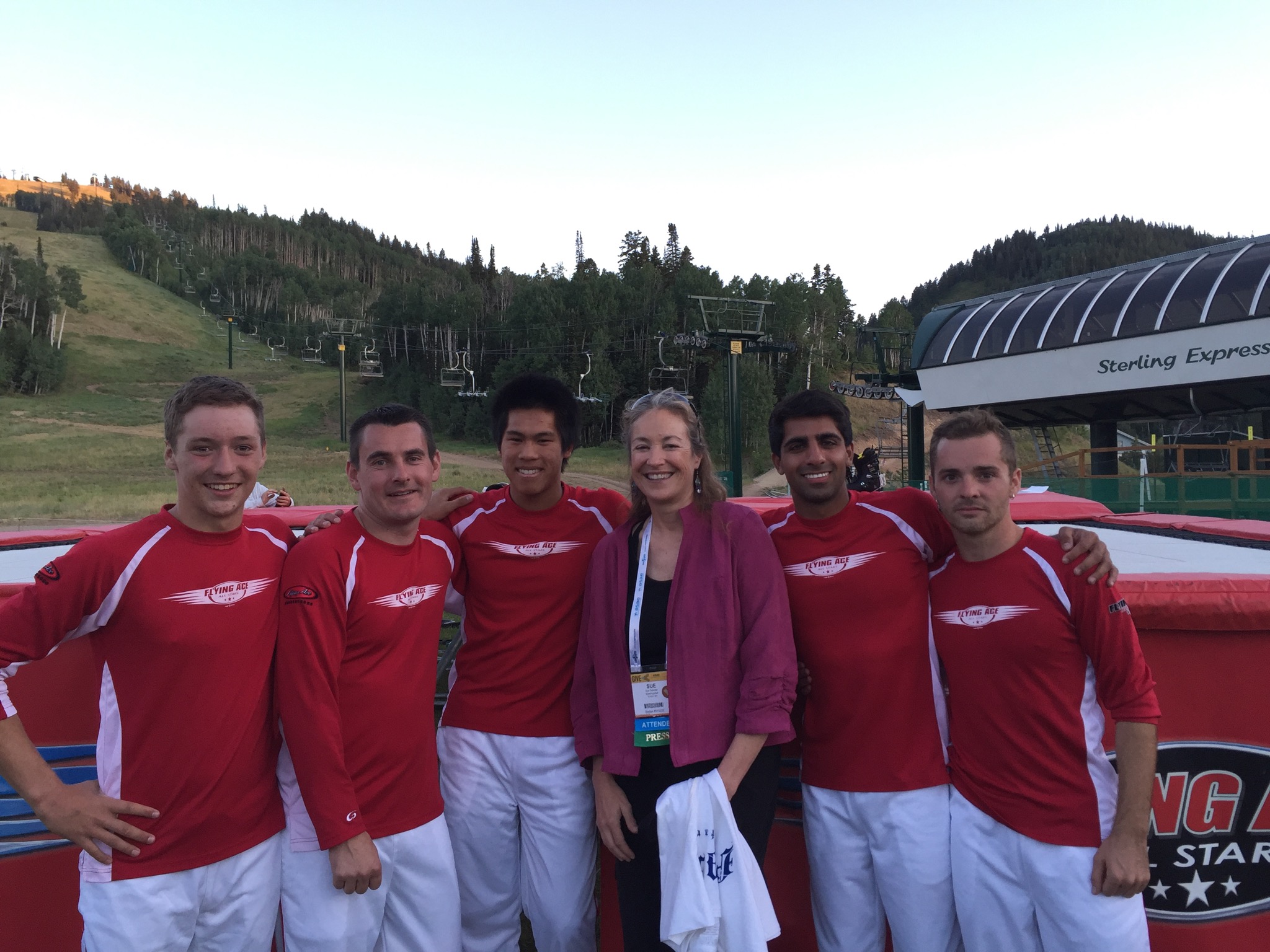 My photo opp with the Flying Ace All-Stars, who I hear do an even wilder show at the nearby Olympic Park