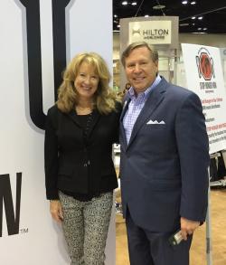 Rob Scypinski and Stop Hunger Nowâs Karen Sanders Noe spread the word about their partnership at the 2015 GBTA Convention in Orlando.