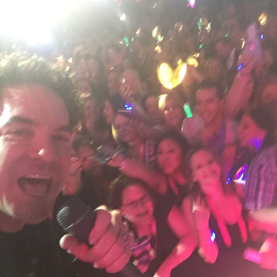 Train lead singer Patrick Monahan took a bunch of selfies on attendees' phones, including this one from the stage on the phone of Stacy Hana, communications coordinator with Seven Degrees Communications and one of the people I finally got to meet f2f in Atlantic City.