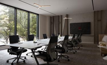 The City Center boardroom has technology, flexibility, and natural light.